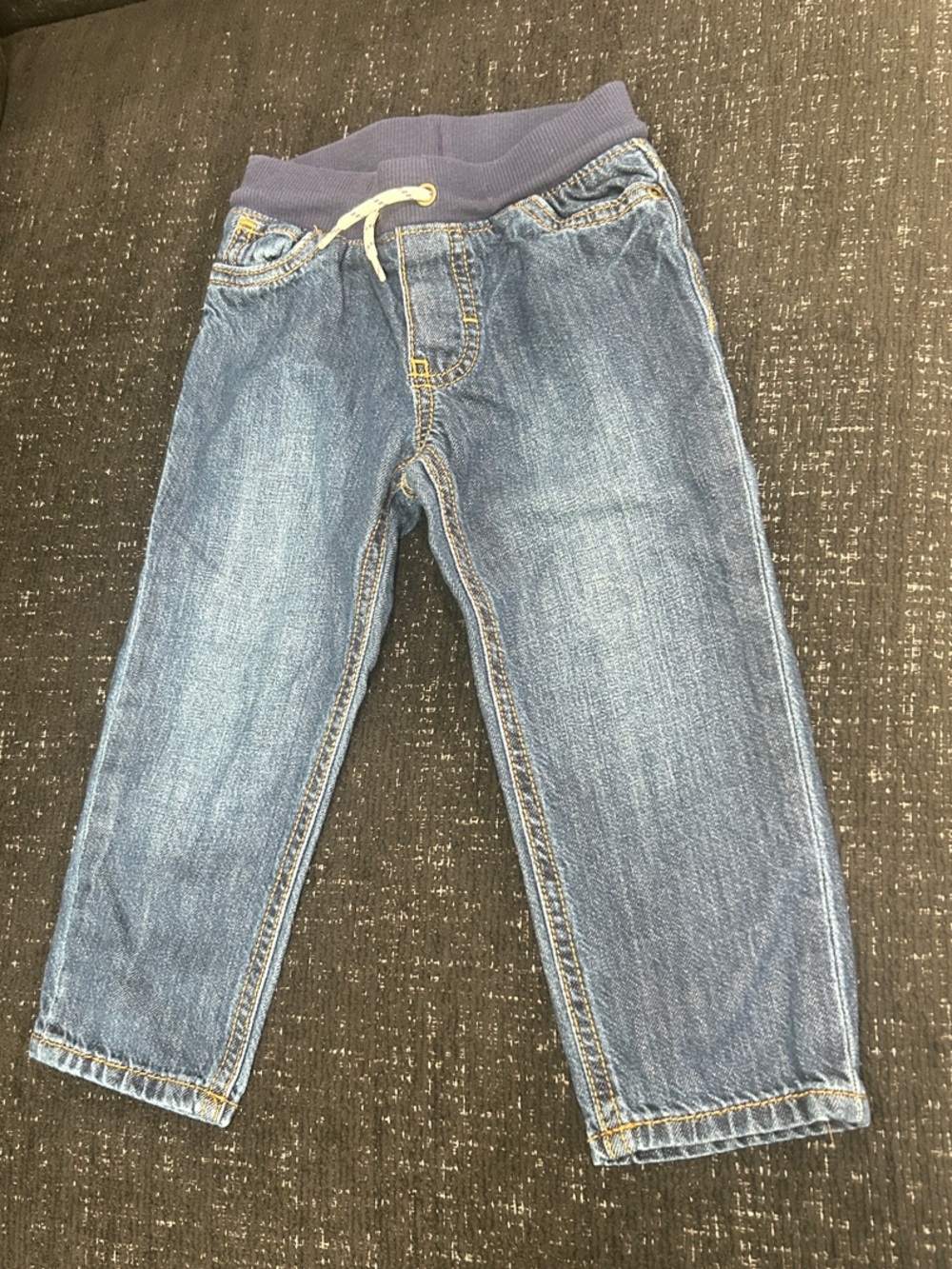 Carter's Light Blue Denim Pull-On Jeans with Navy Waistband